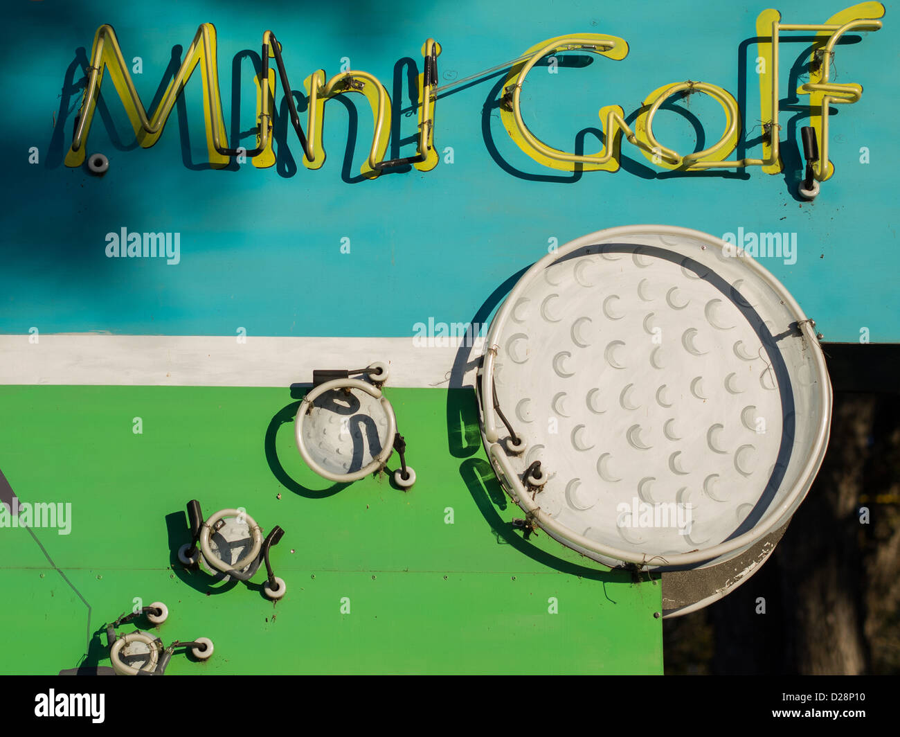 Minigolf-Zeichen Stockfoto