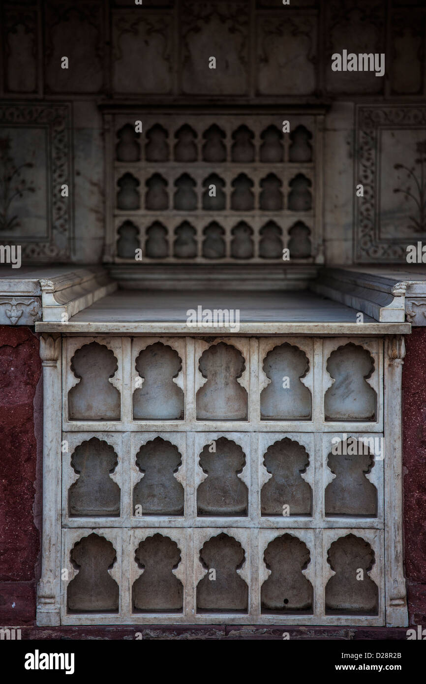 Foundain innerhalb des Roten Forts, Delhi, Indien Stockfoto