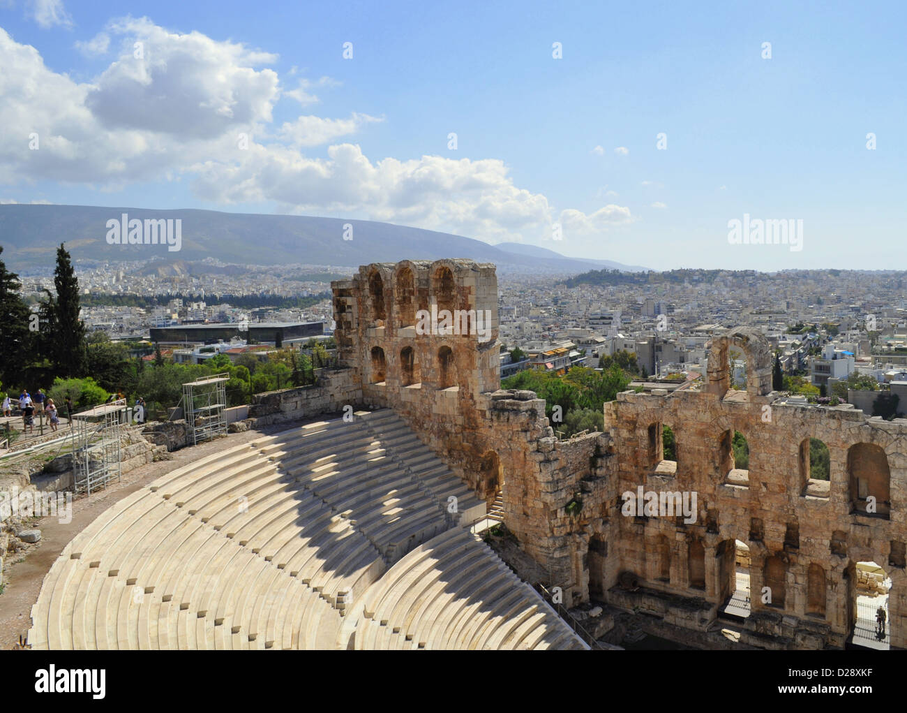 Blick auf Athen die Stadt vom alten Stadion, Akropolis, Griechenland. Stockfoto