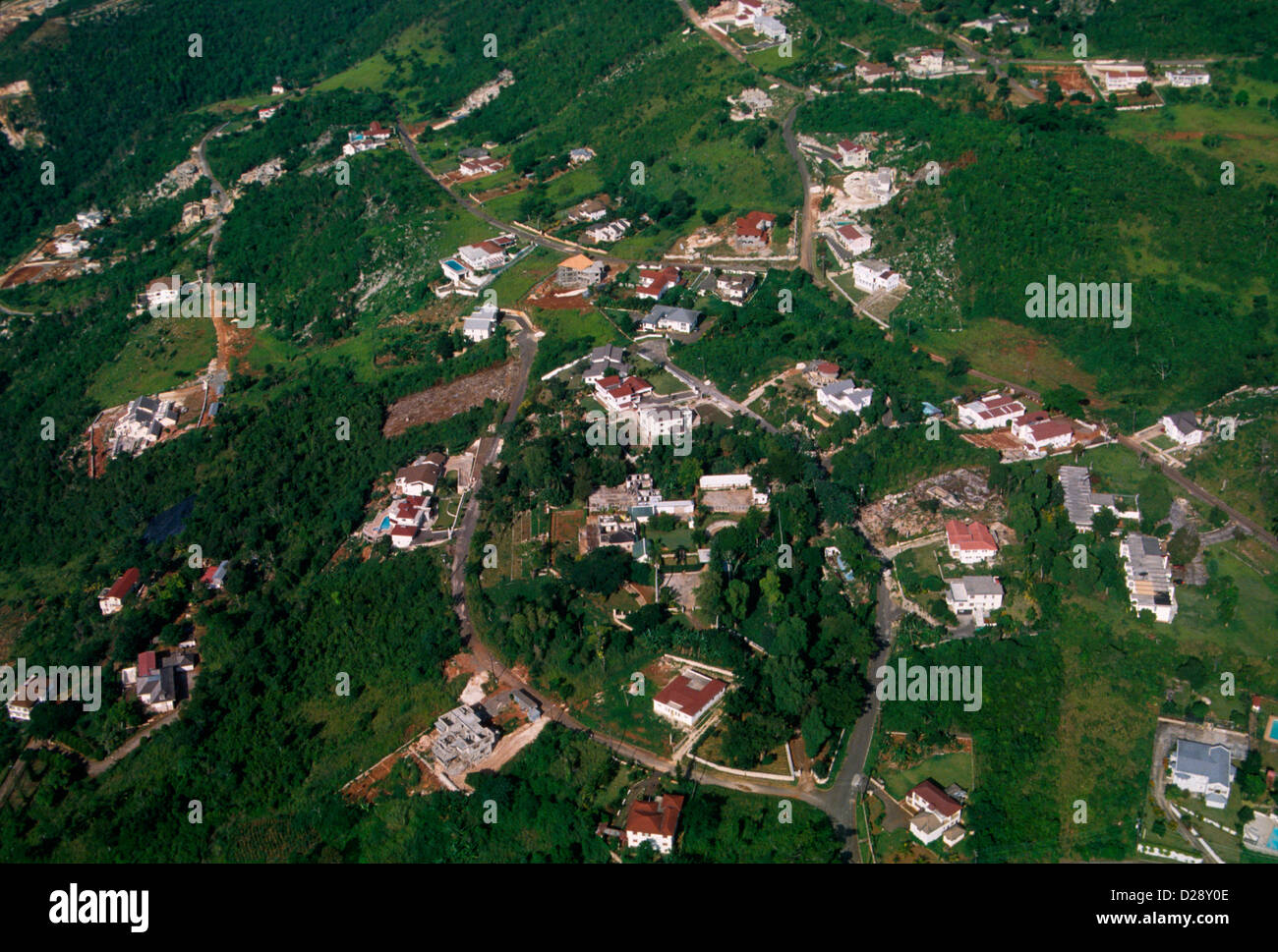 Jamaika, Kingston Region. Luftaufnahme. Stockfoto