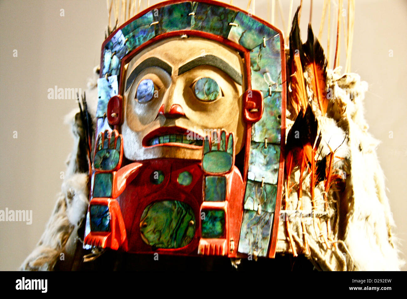 Headress Detail im Museum Of Northern b.c. In Prince Rupert, Kanada Stockfoto