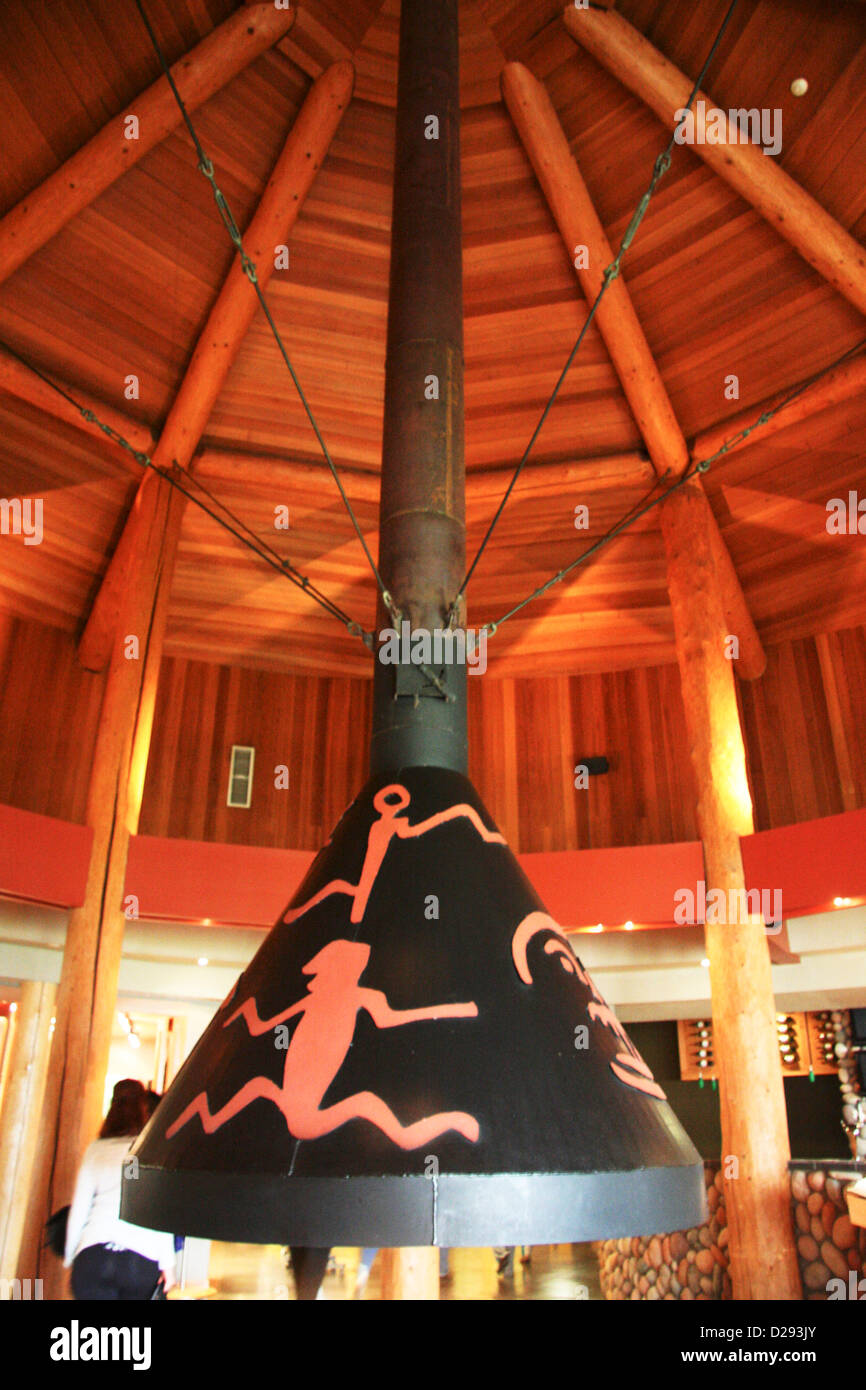 Lobby des Qua'Aout Lodge, reden Rock Resort, b.c., Kanada Stockfoto