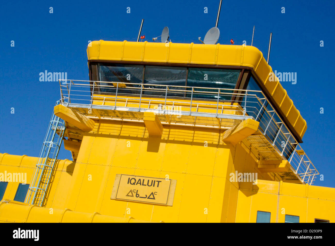 Flughafen Kontrollturm, Iqaluit, Nunavut, arktischen Kanada Hauptstadt Stockfoto