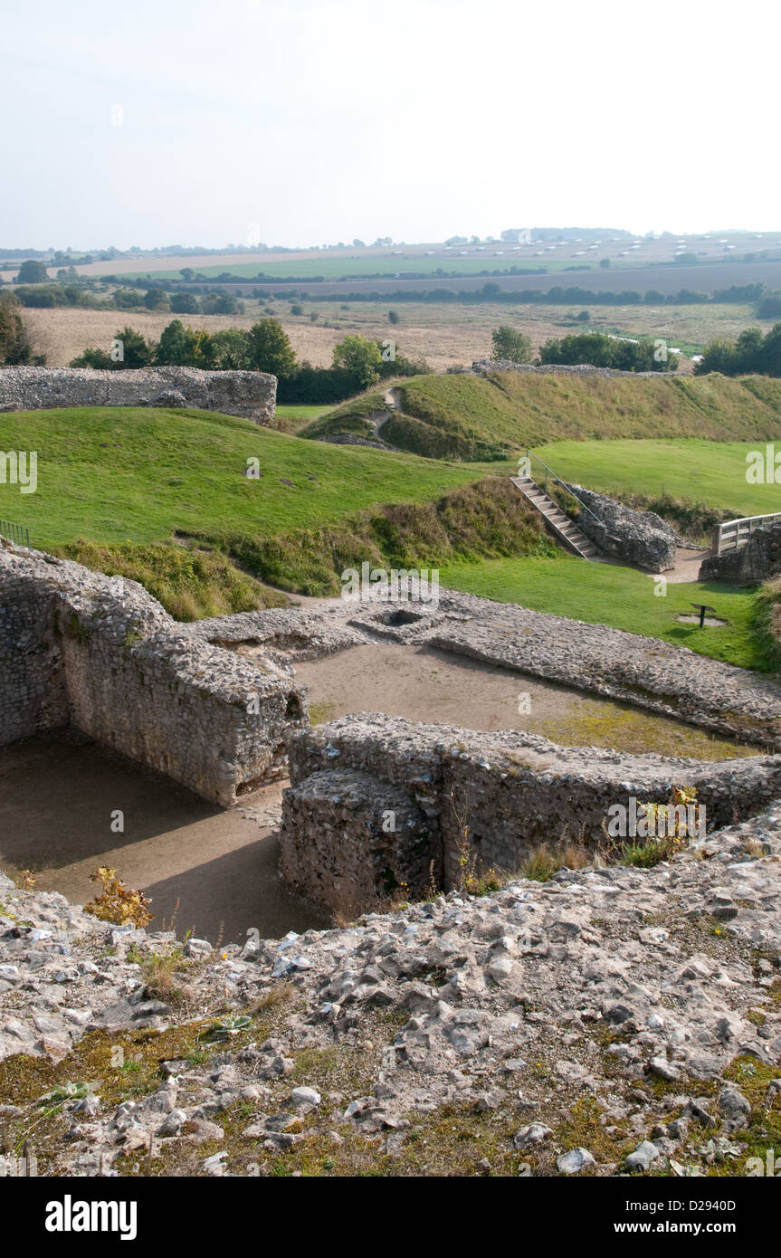 Die Ruinen der normannischen Burg bei Burg Acre, in der Nähe von Swaffham Norfolk, England. Stockfoto