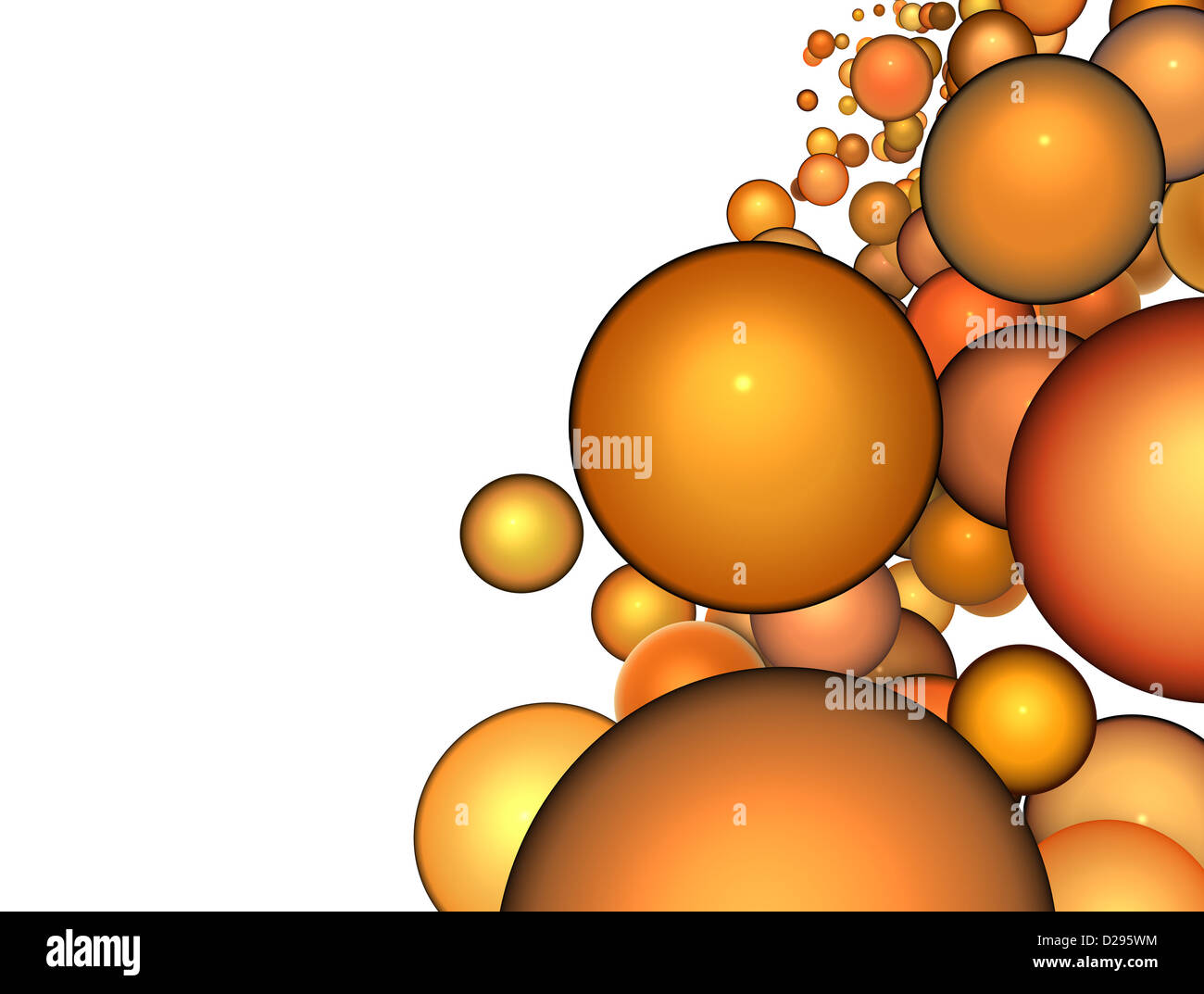 3D Render abstrakten Hintergrund in mehreren glänzend orange Stockfoto