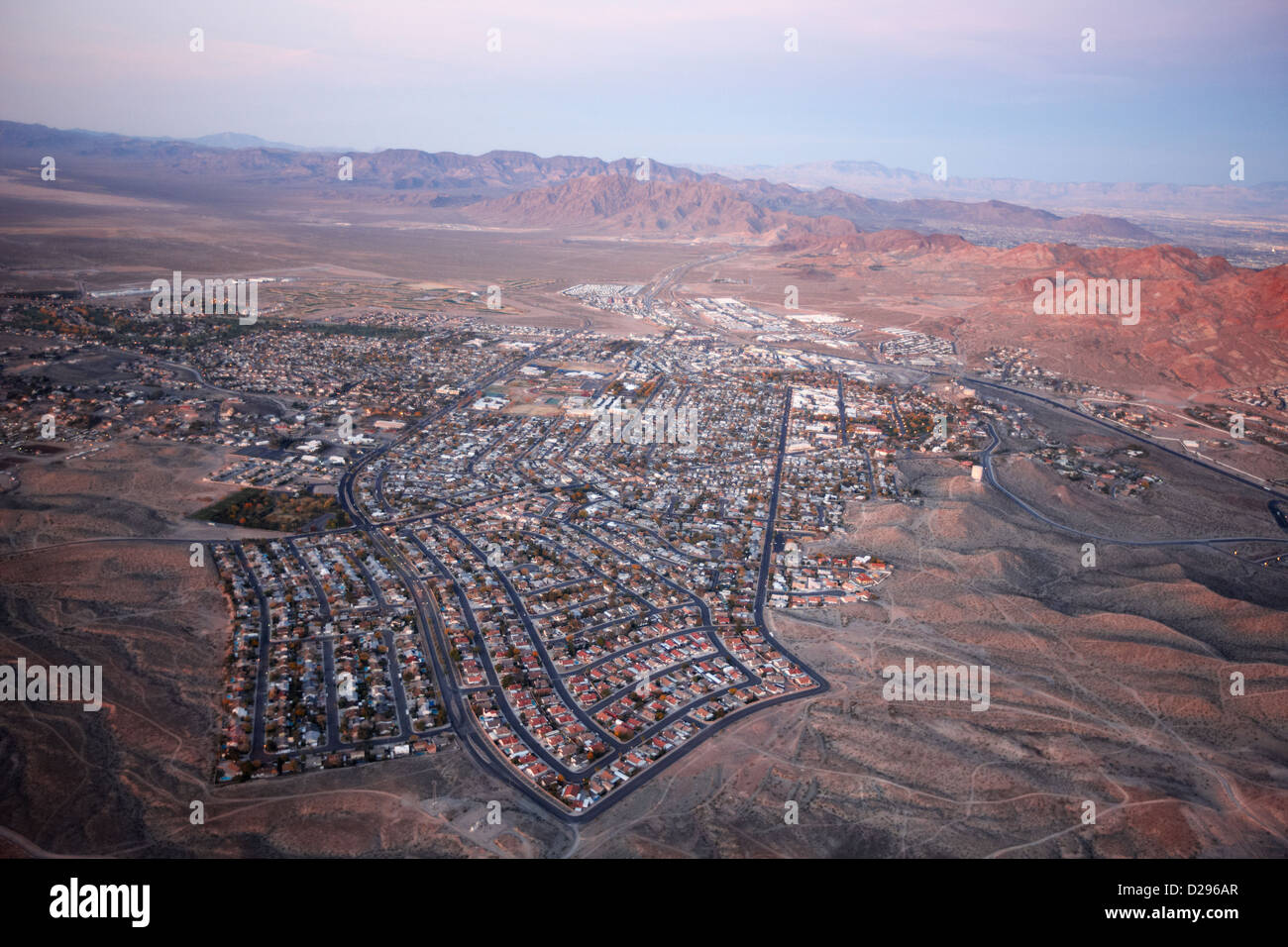 Flug über Boulder City, Nevada, USA Stockfoto