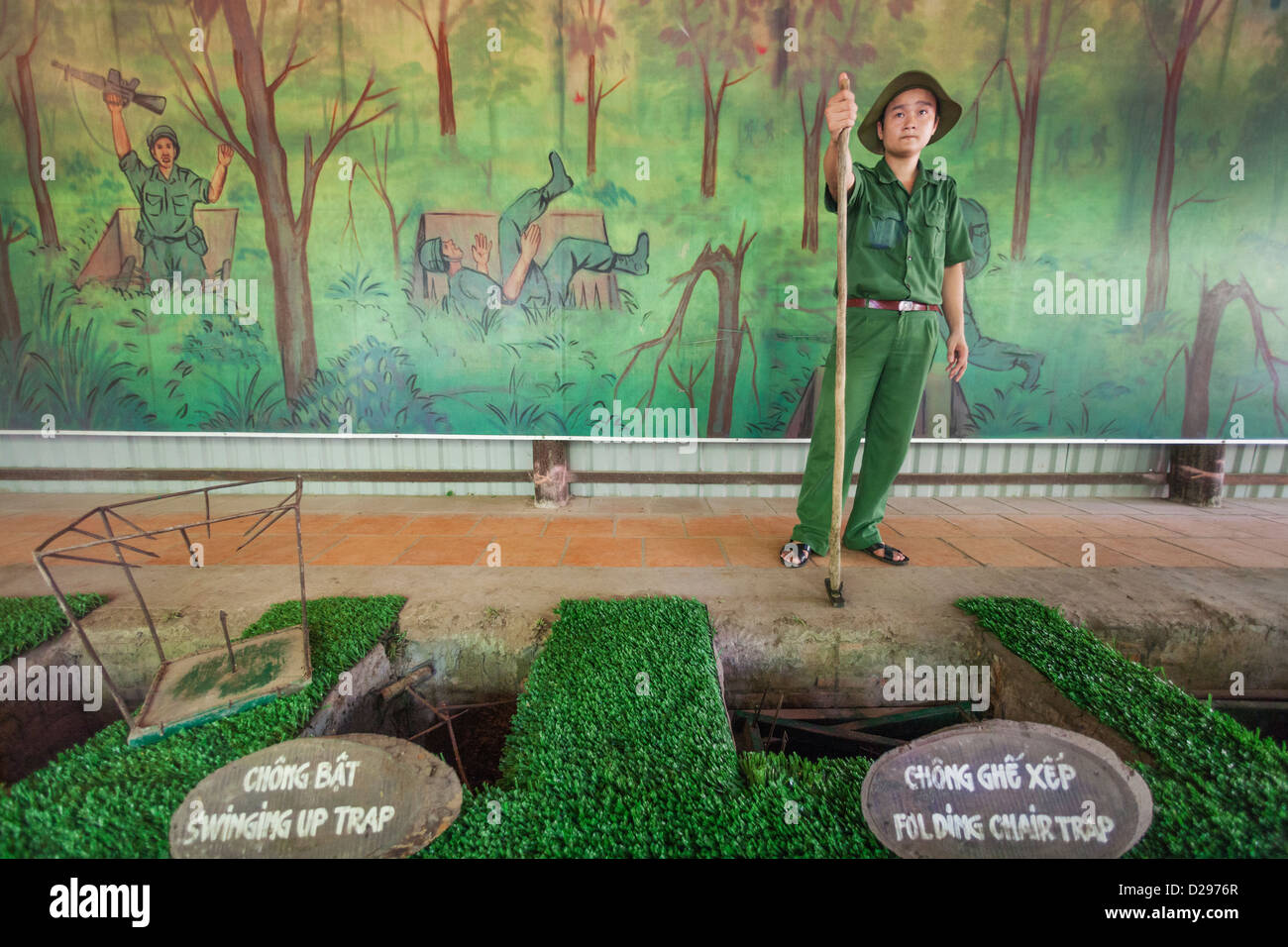 Vietnam, HoChiMinhStadt, Cu Chi Tunnel, Ausstellung von Sprengfallen