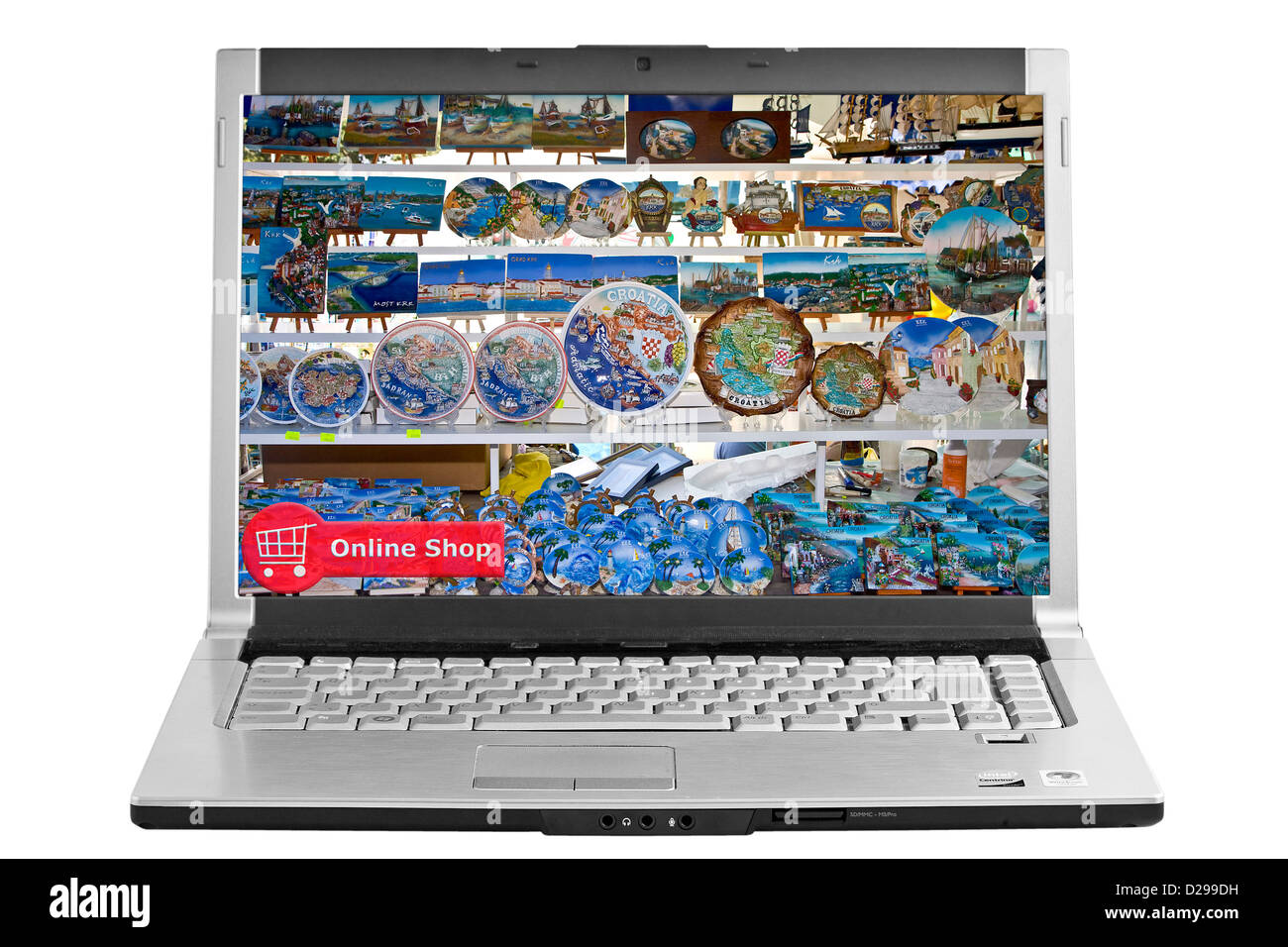 Online-Shop auf dem Computer-Bildschirm Stockfoto