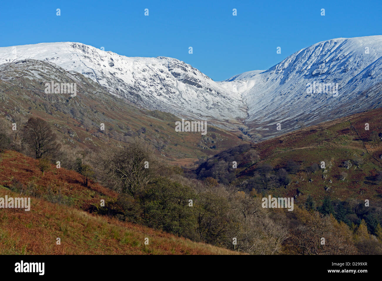 Caudale Moor, Threshthwaite Mund und Thornthwaite Crag. Nationalpark Lake District, Cumbria, England, Vereinigtes Königreich, Europa. Stockfoto