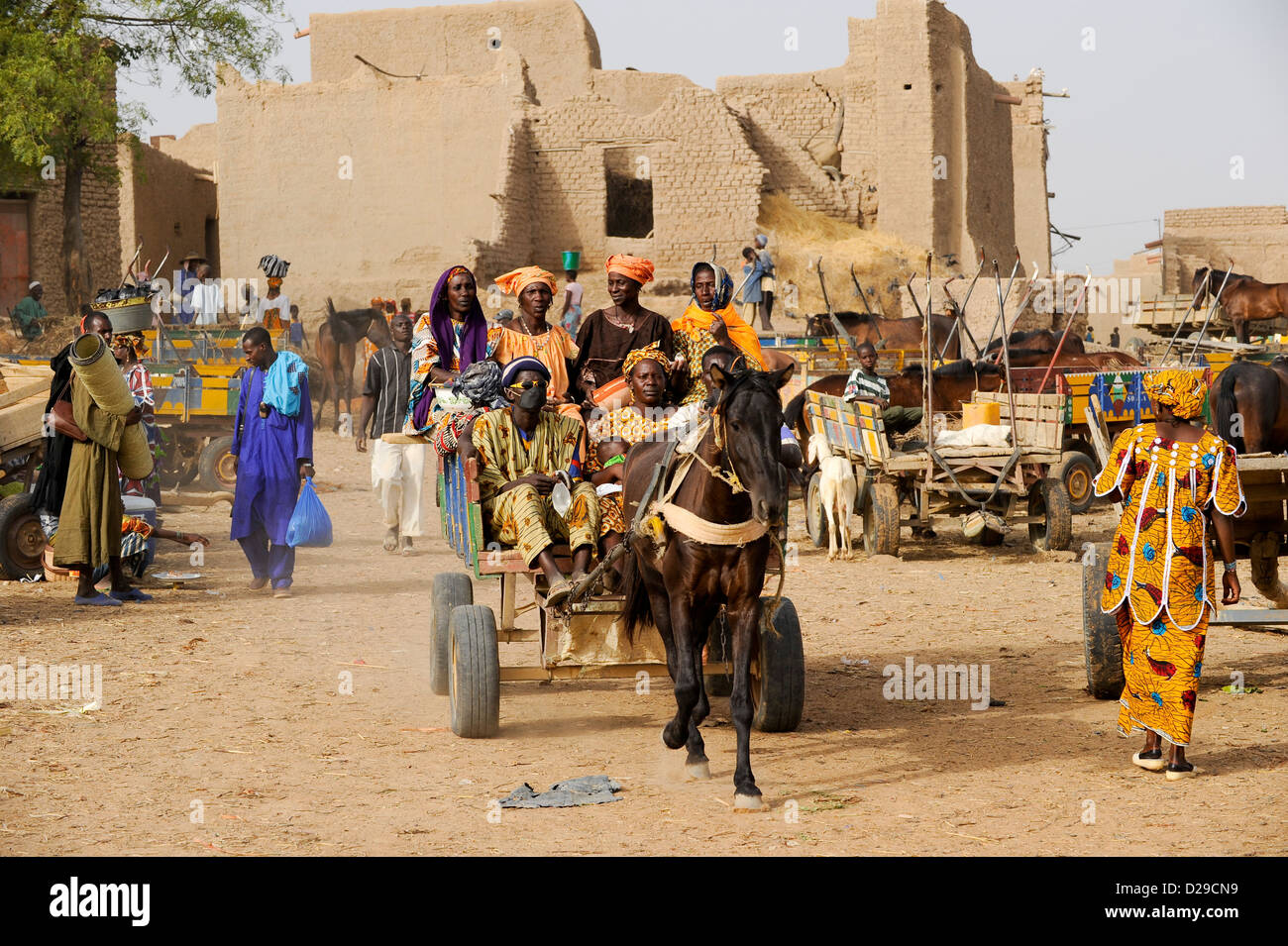 Afrika, Mali, Markttag in Djenné Stockfoto