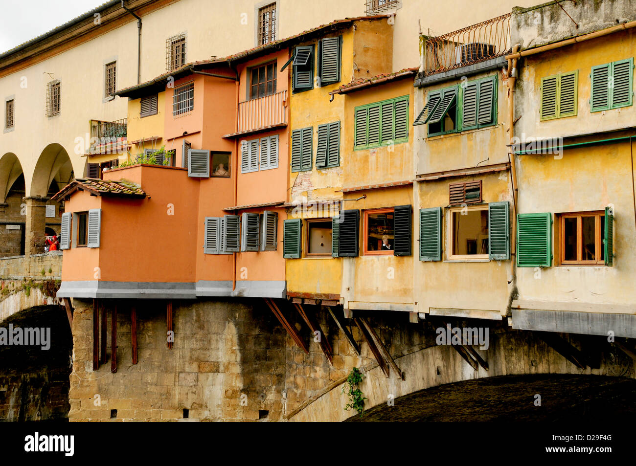 Rückseite des Ponte Vecchio, Florenz, Italien Stockfoto