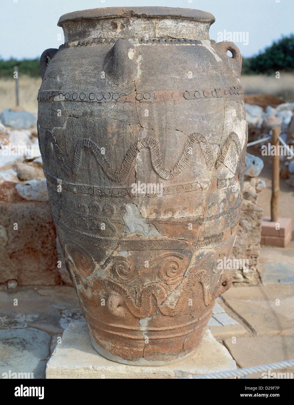 Griechenland. Kreta. Pithos. Minoische Kultur. Stockfoto