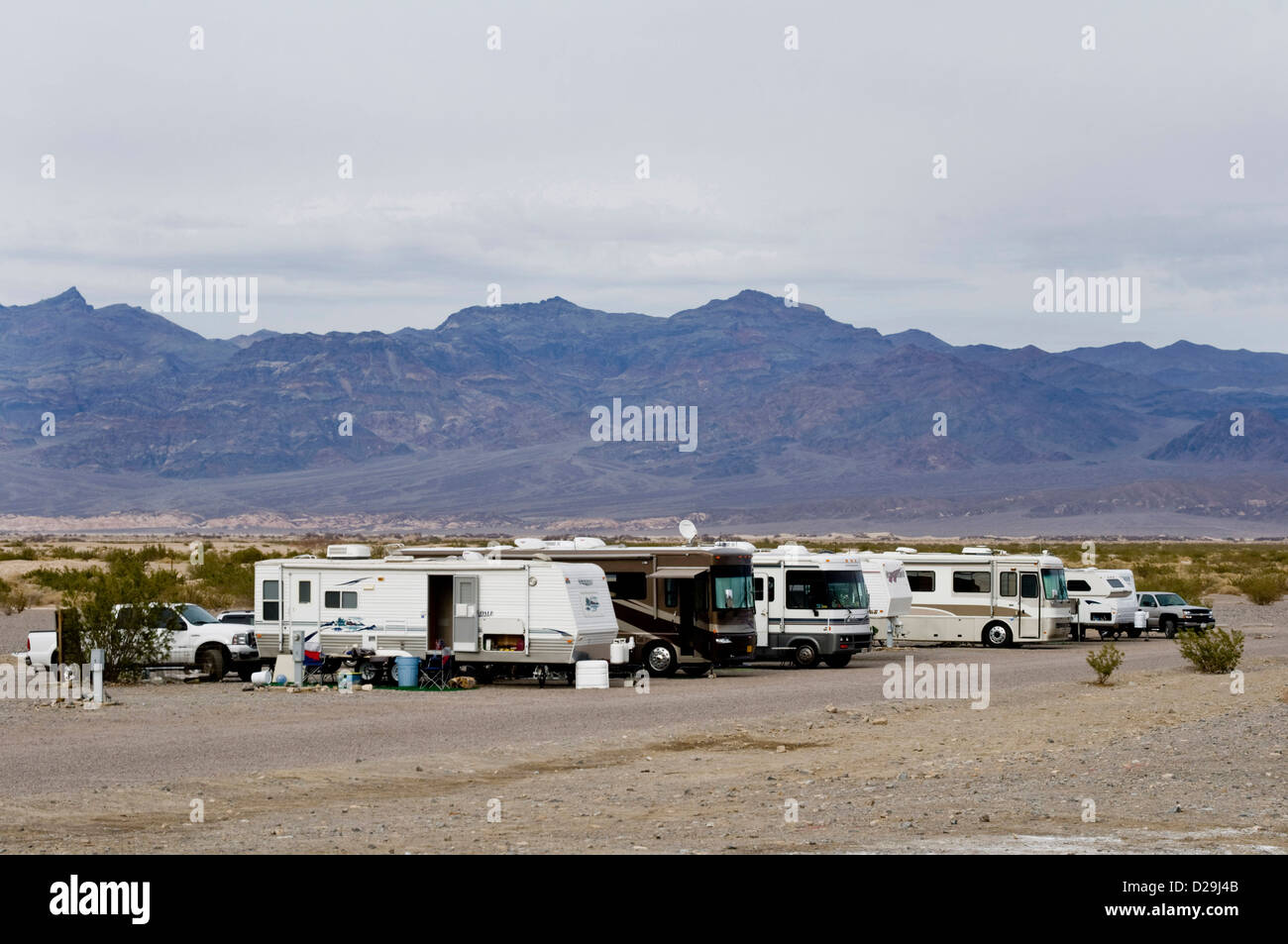 Camper im Death Valley Stockfoto