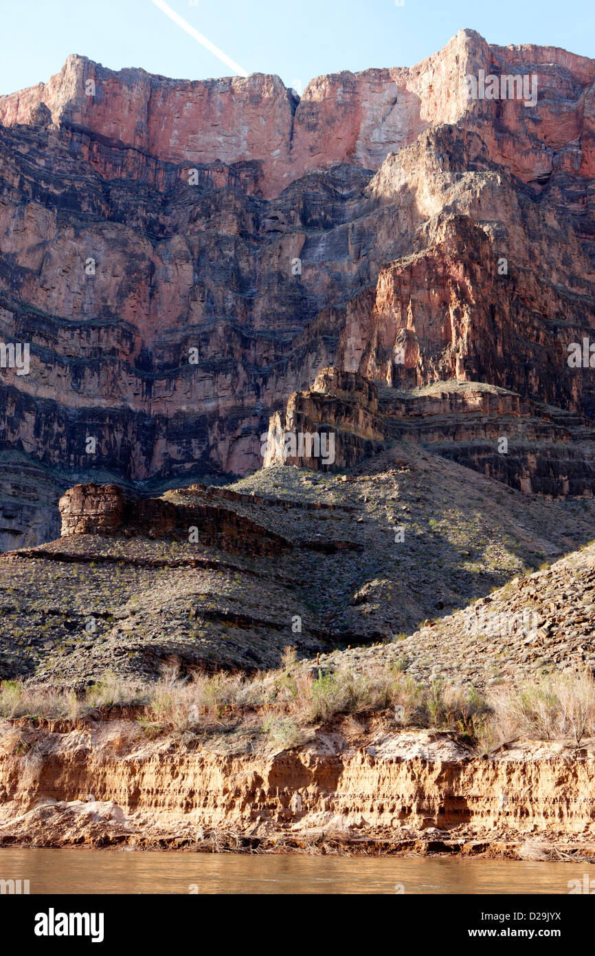 geologische Daten der Gesteinsschichten an der Wand der Grand Canyon Arizona USA Stockfoto