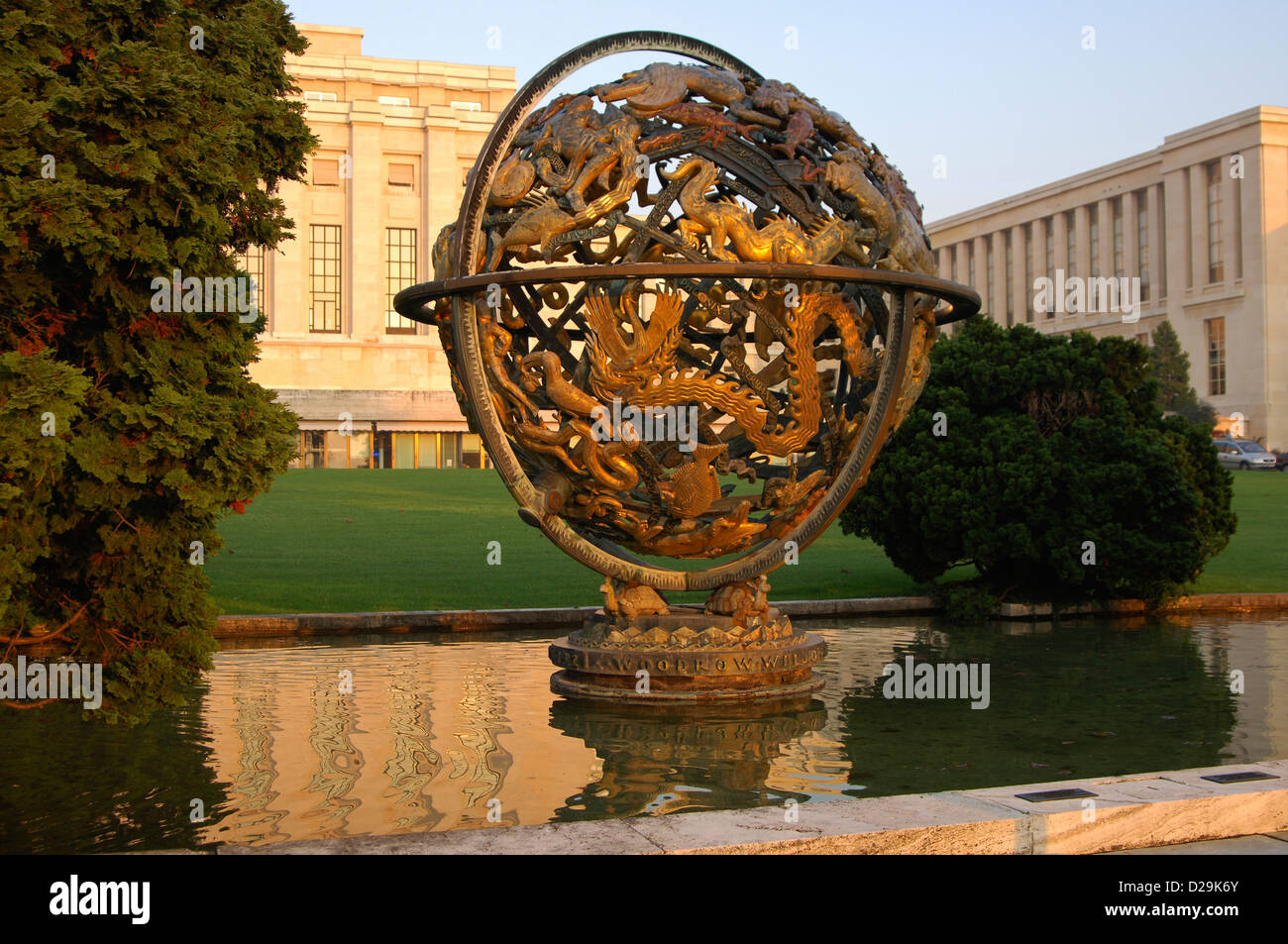 Wilson Globus UNO Genf Stockfoto