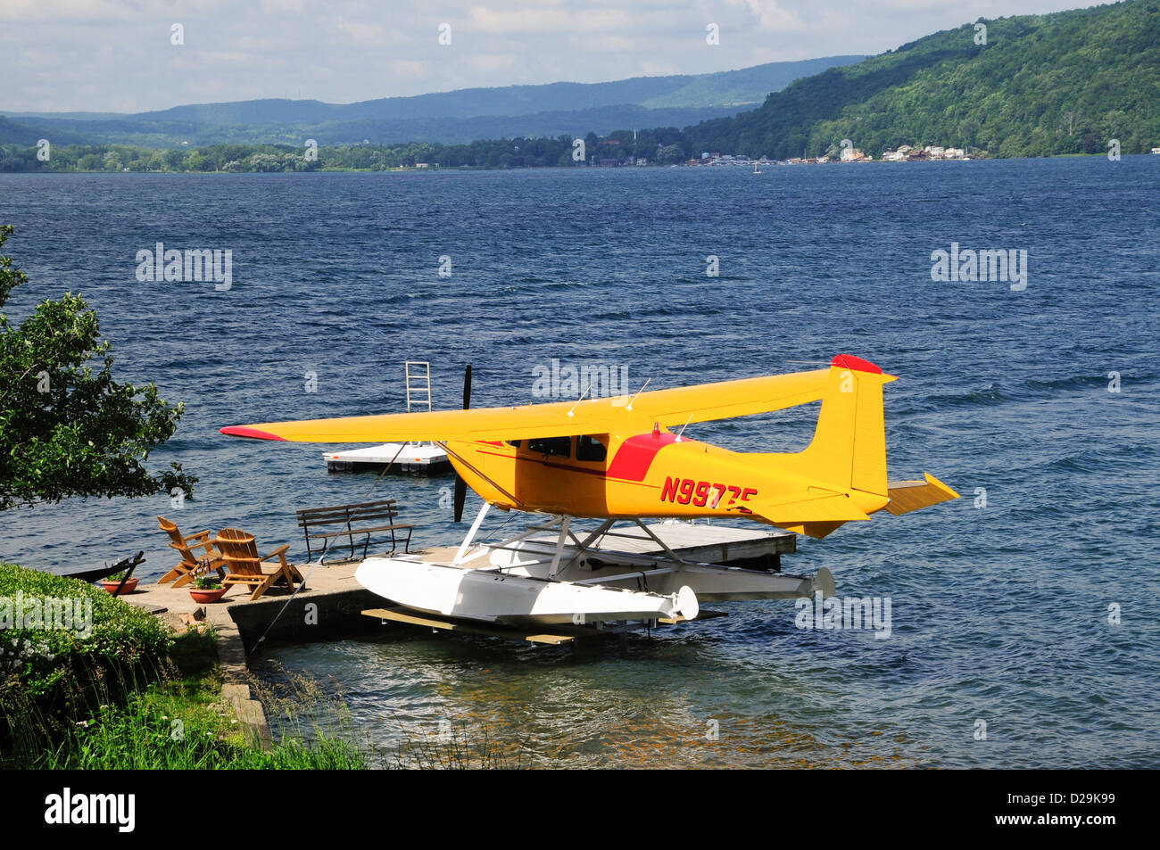 Wasserflugzeug auf Keuka Lake, New York Stockfoto