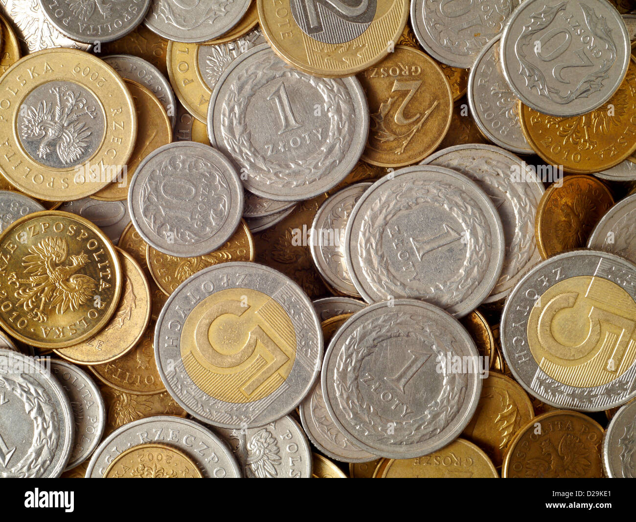 Polnische Münzen Stockfoto