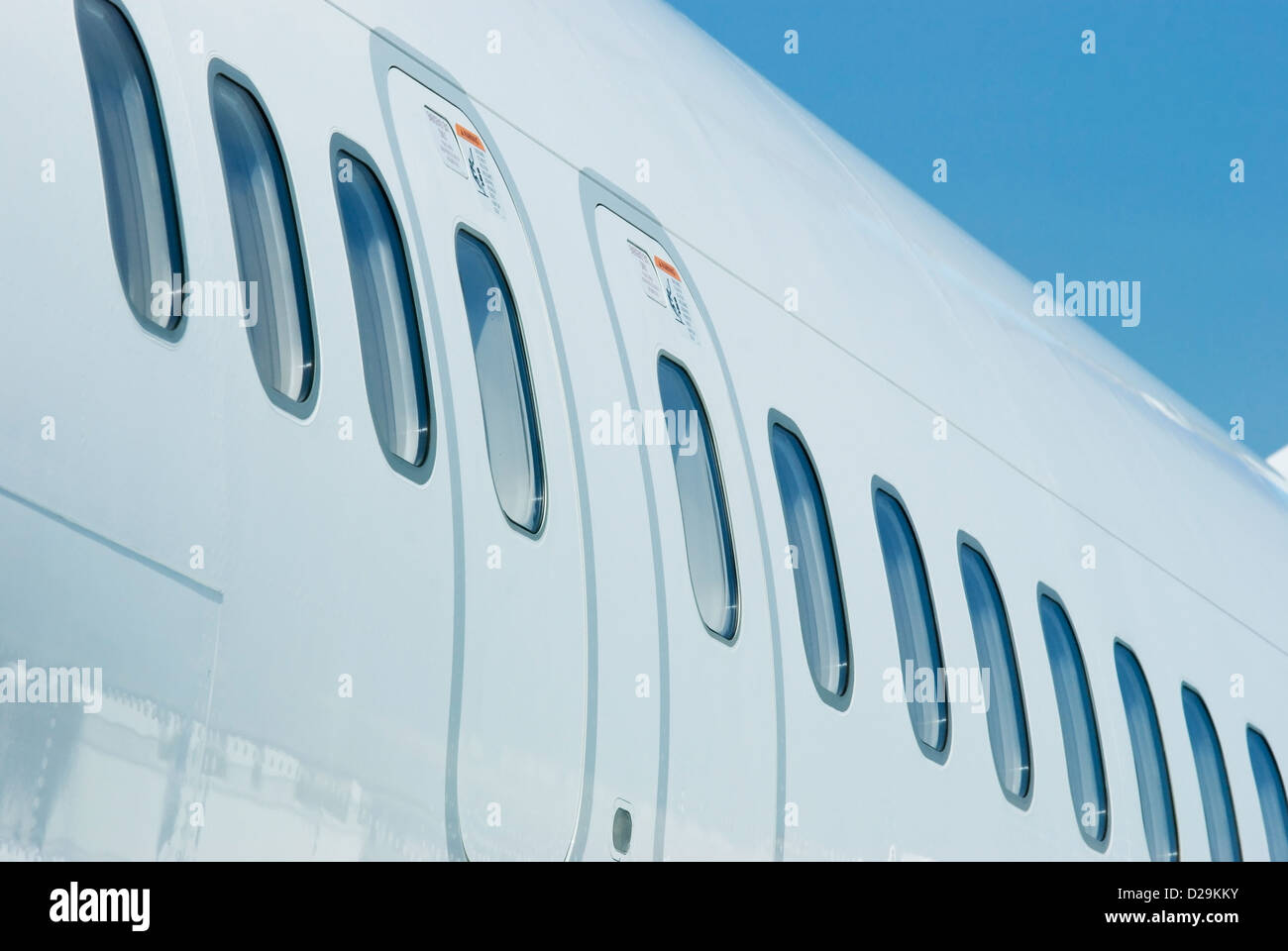 Windows Passagierflugzeug Stockfoto