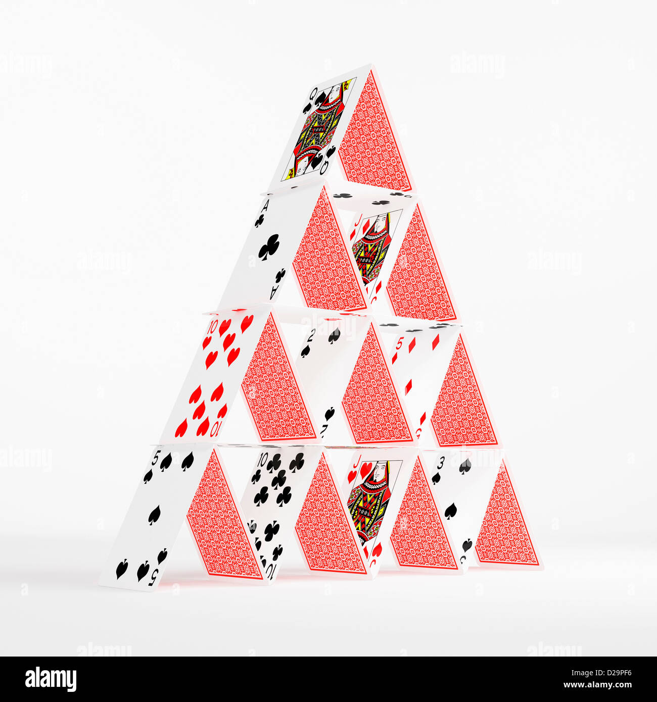 House Of Cards Pyramide Stockfoto