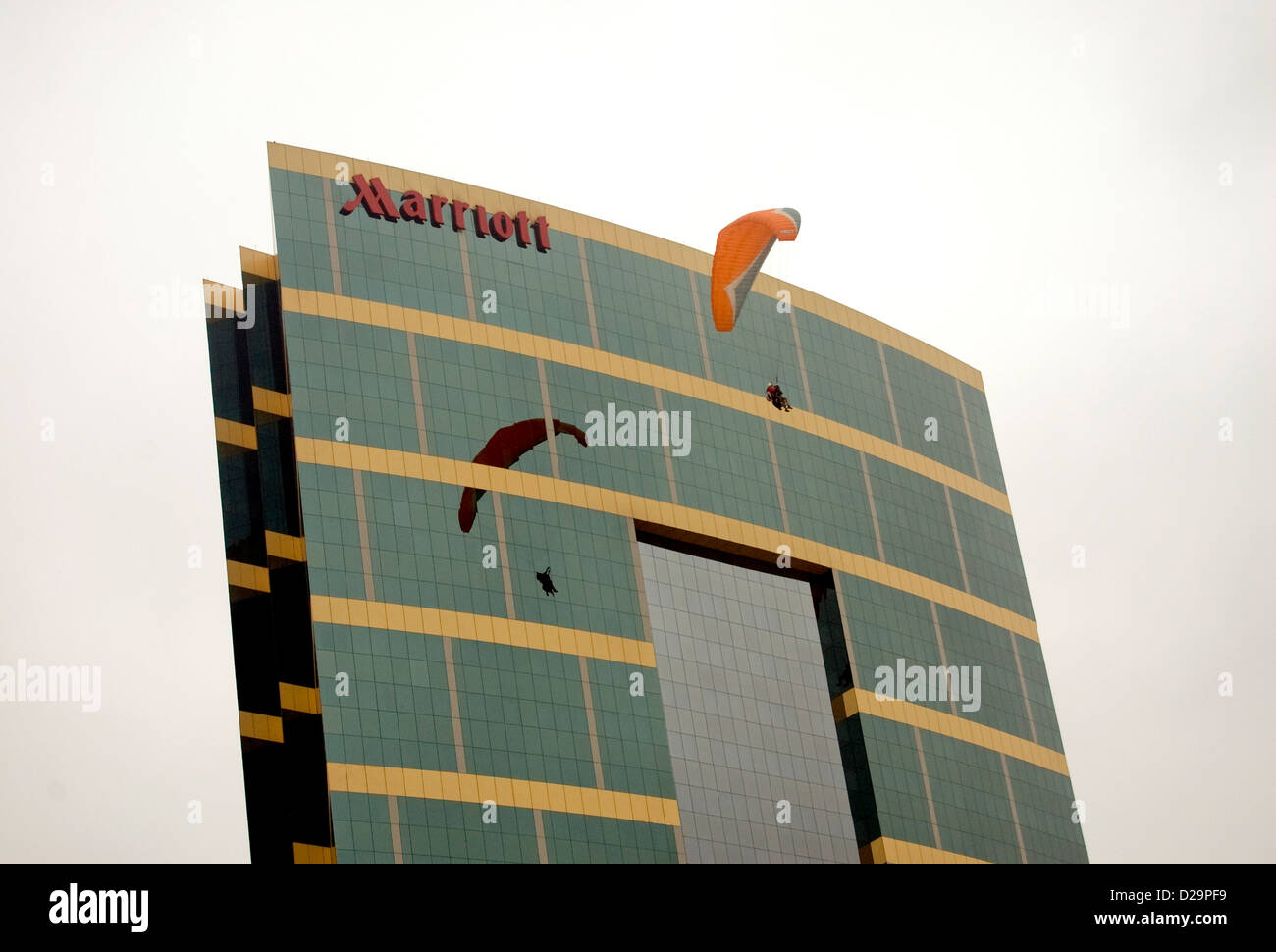 Hängegleiter von Marriott Hotel, Lima, Peru Stockfoto