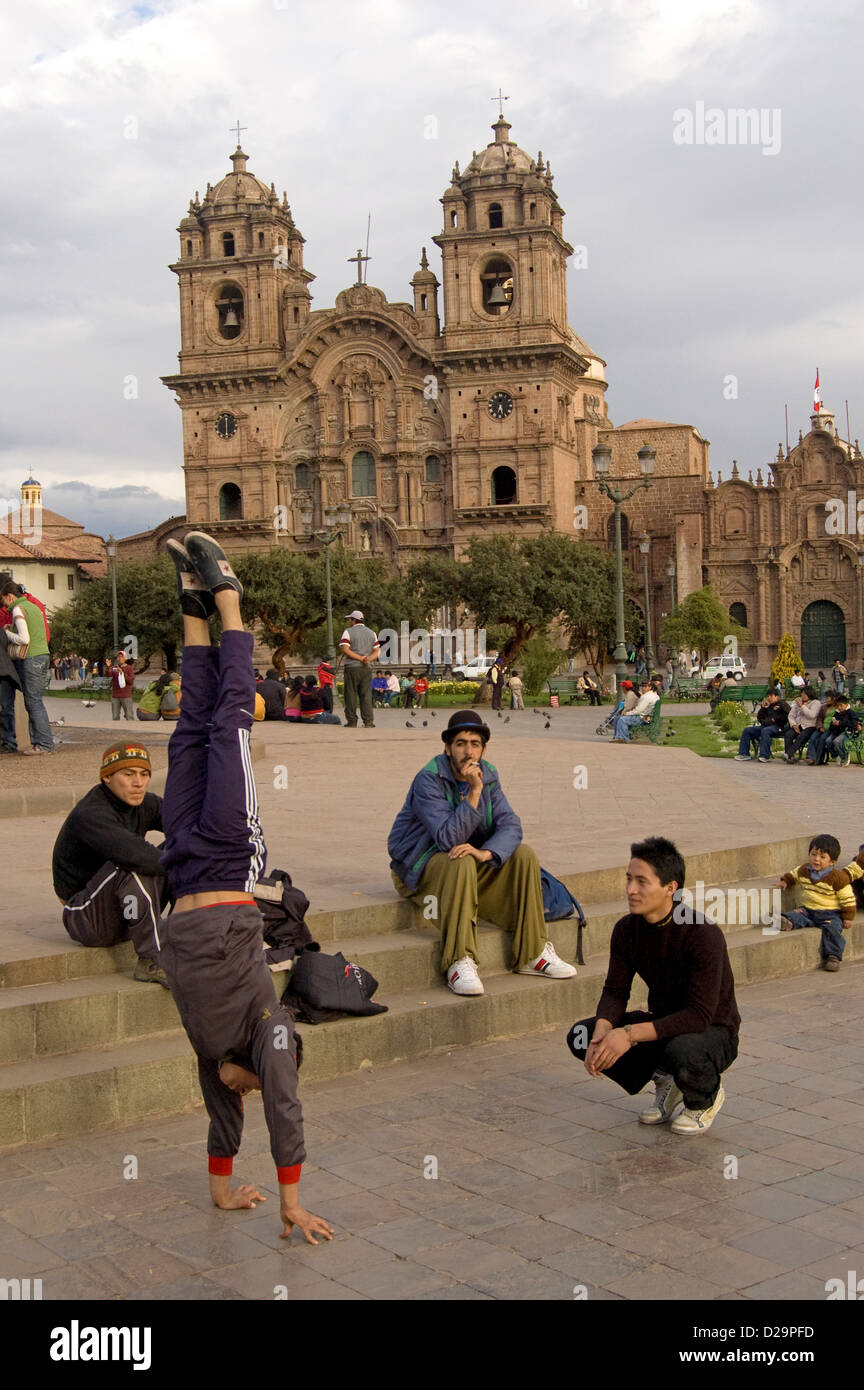 Turner, Domplatz, Cuzco, Peru Stockfoto