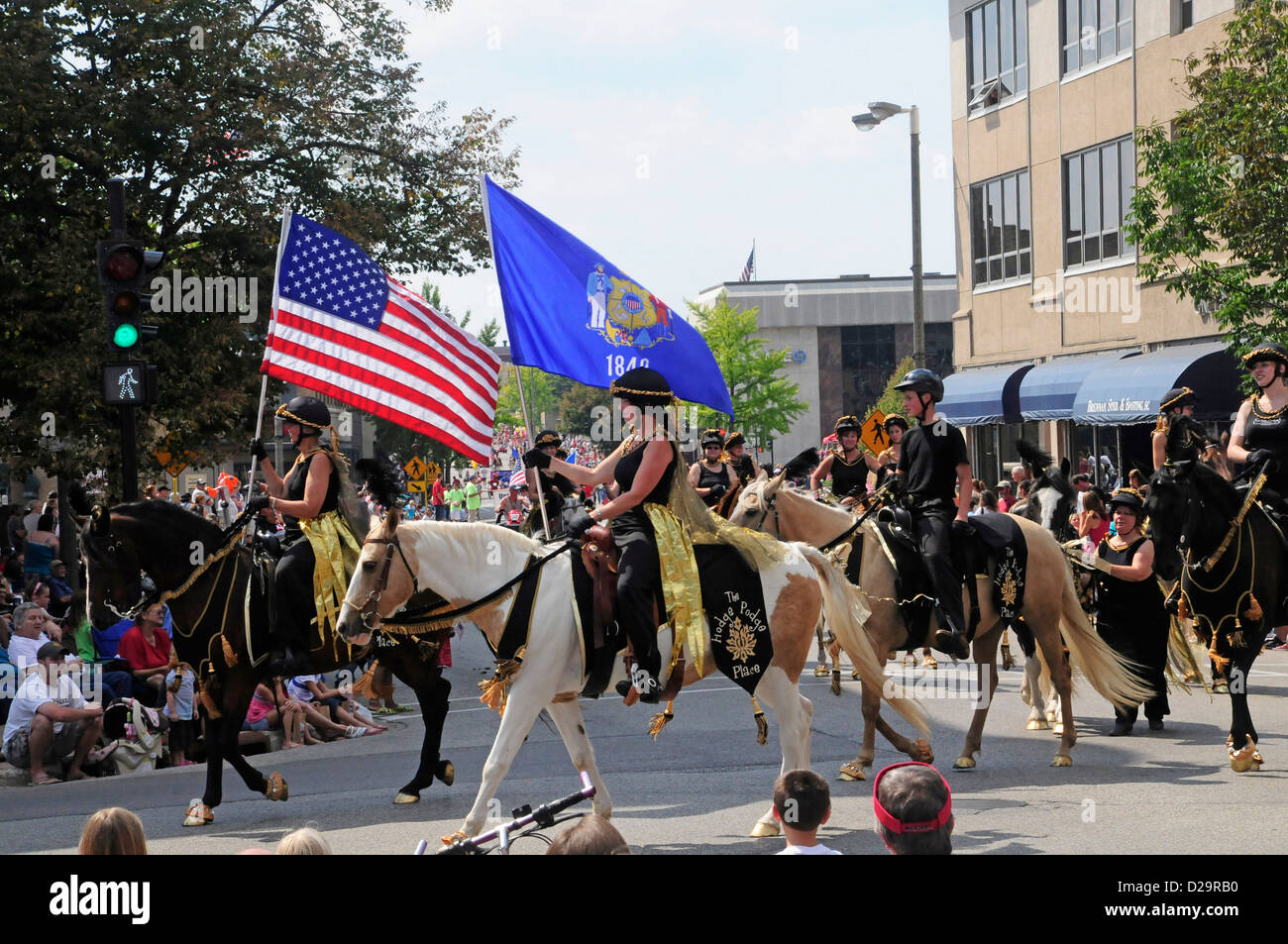 Pferd-Truppe In Parade, Janesville, Wisconsin Stockfoto