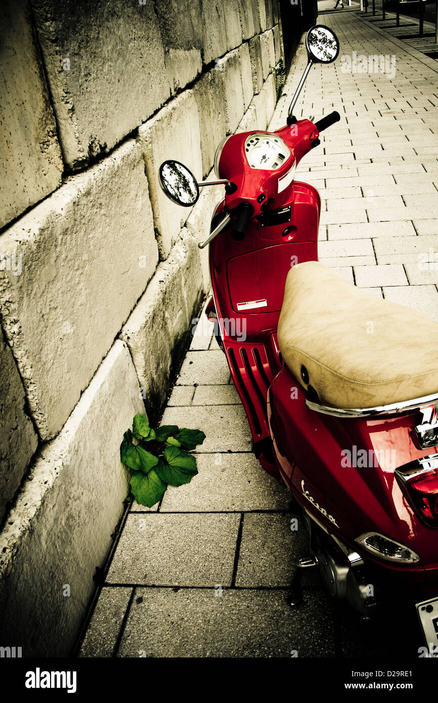 Roten Motorrad Stockfoto