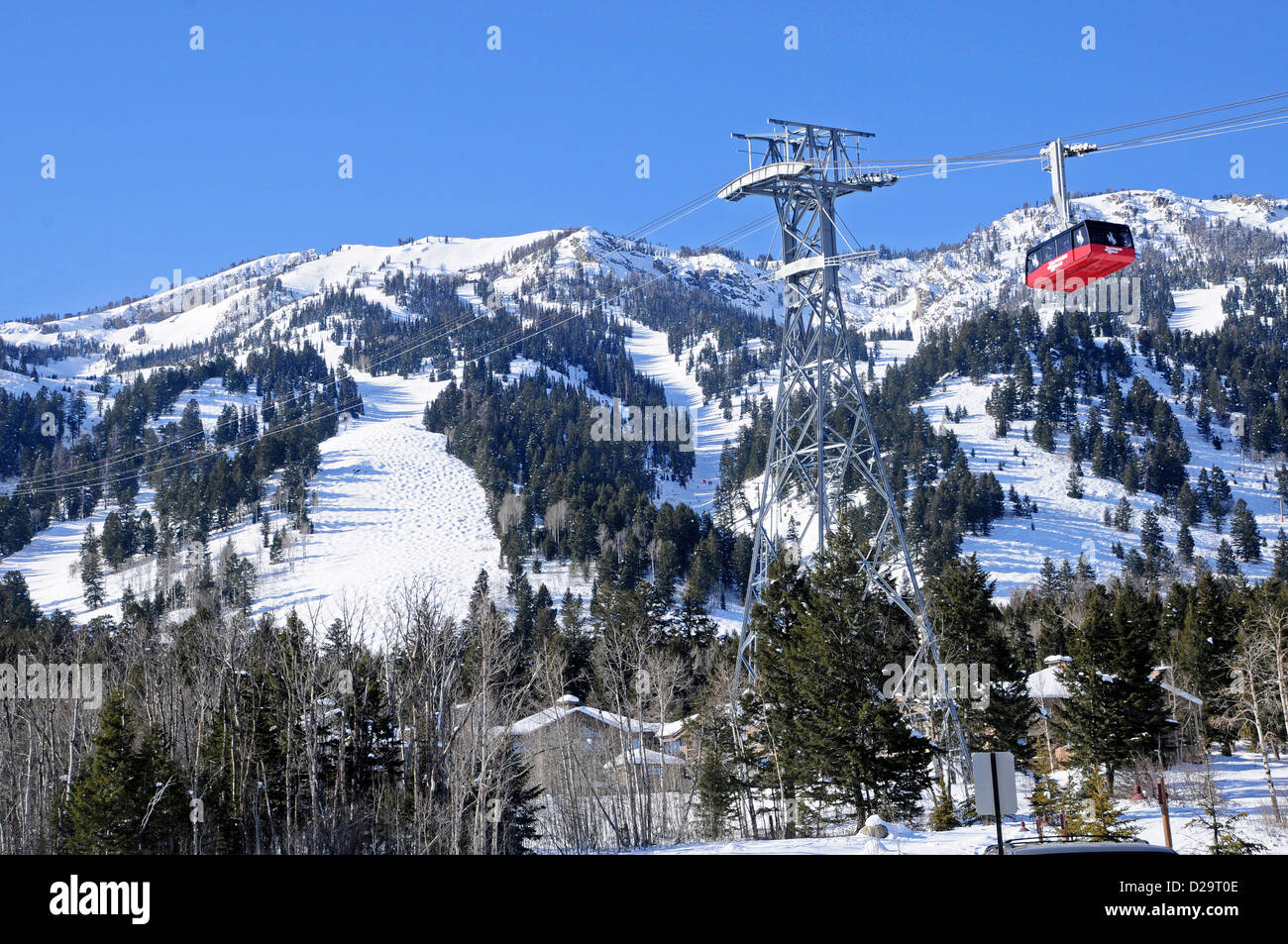 Jackson Hole, Wyoming. Ski-Straßenbahn Stockfoto