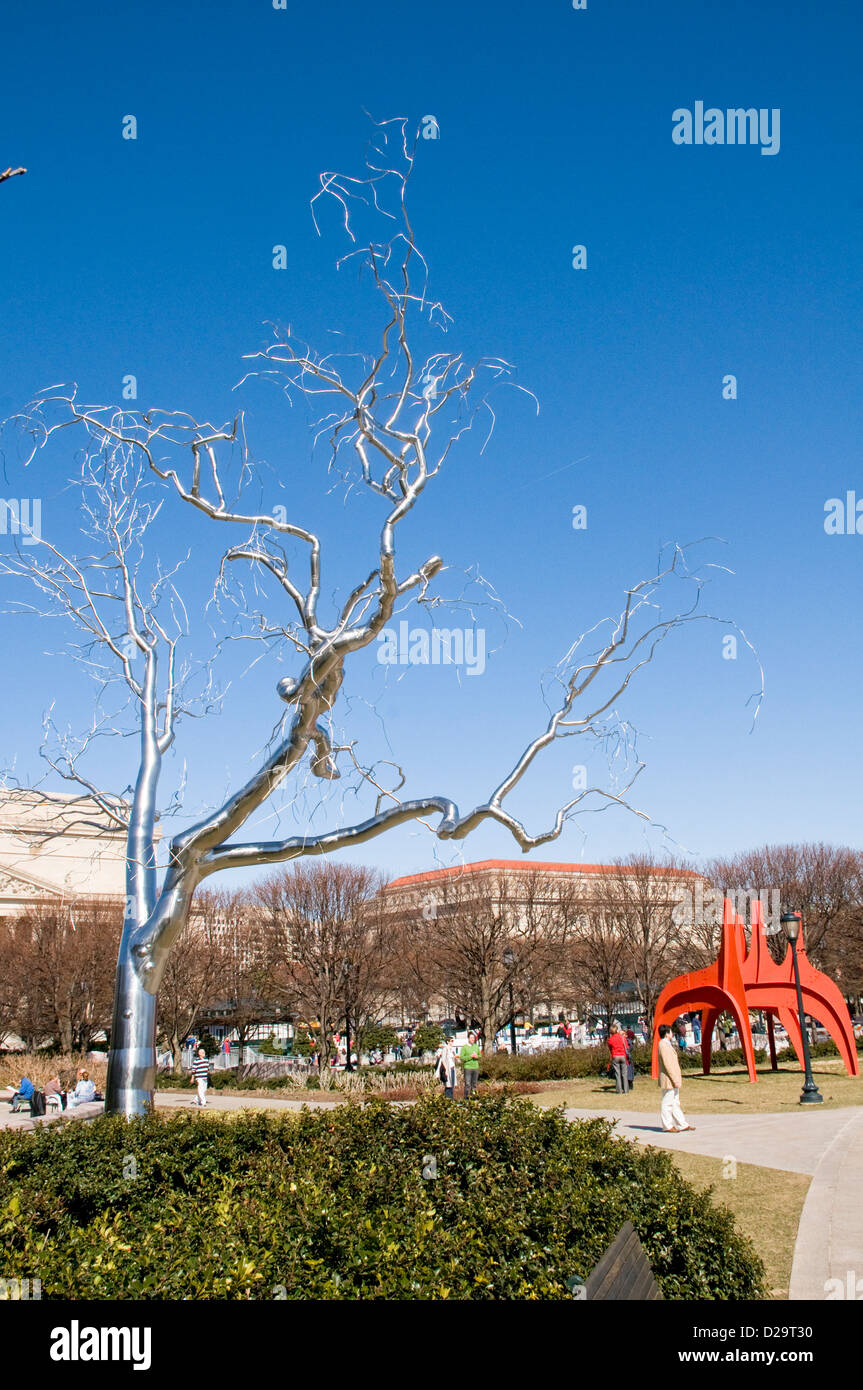 Washington D C National Galerie Kunst Skulptur Garten Edelstahl