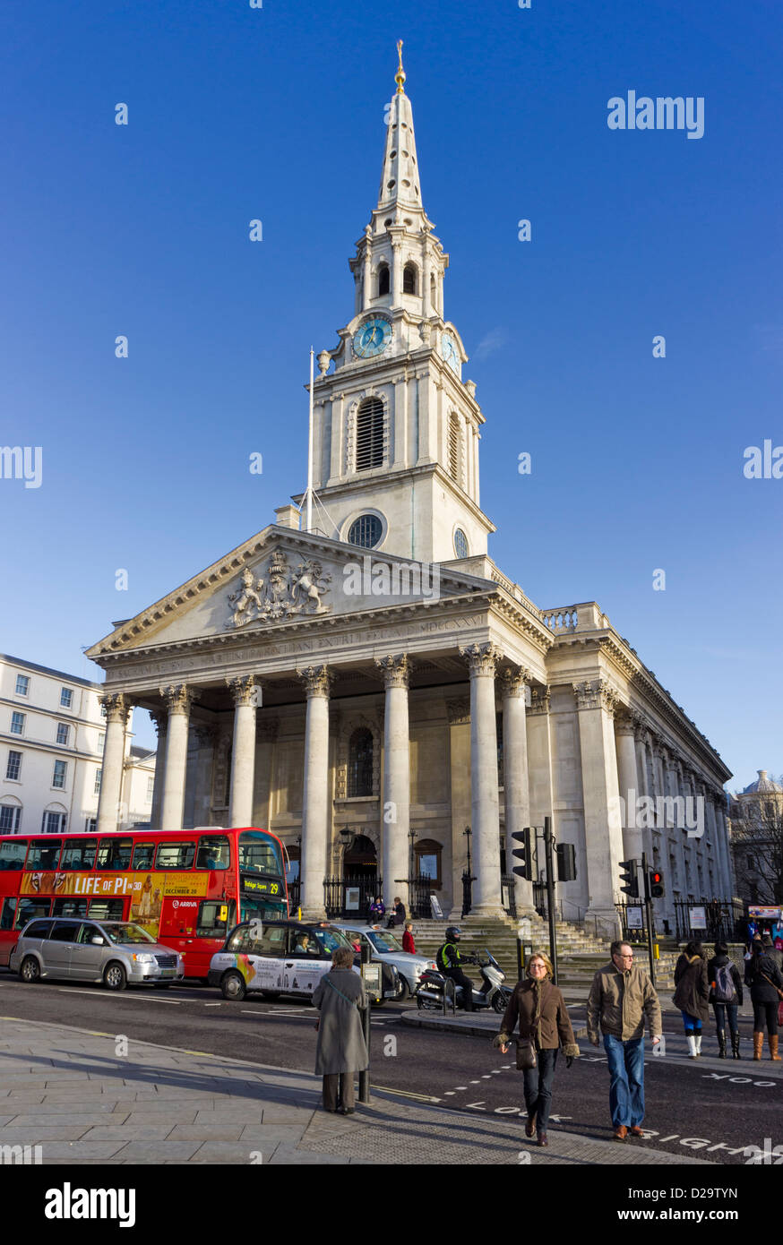 Kirche St. Martin-in-the-Fields in Trafalagar Square, London, England, UK Stockfoto