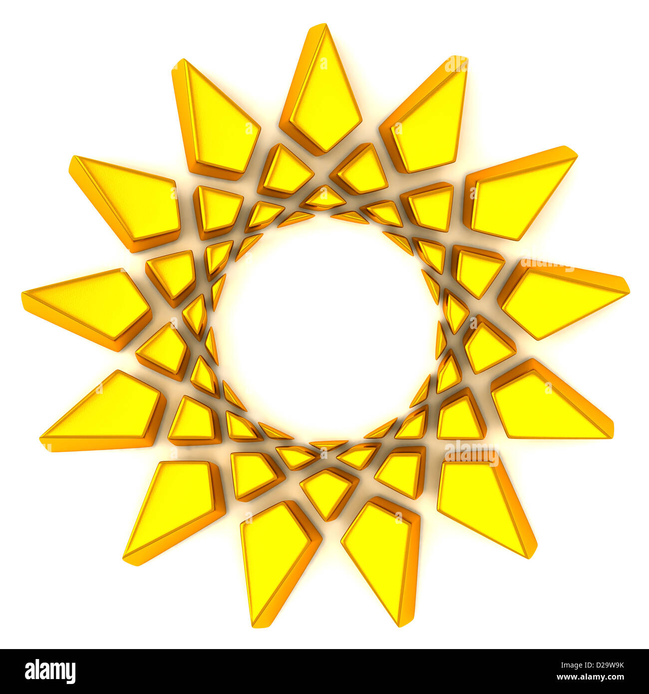 Golden-Sun-Rahmen, 3d Stockfoto