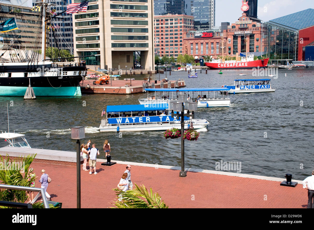 Feuerschiff Chesapeake, Maryland, Baltimore Harbor National Aquarium, u-Boot Uss Dorsch Wassertaxis Stockfoto