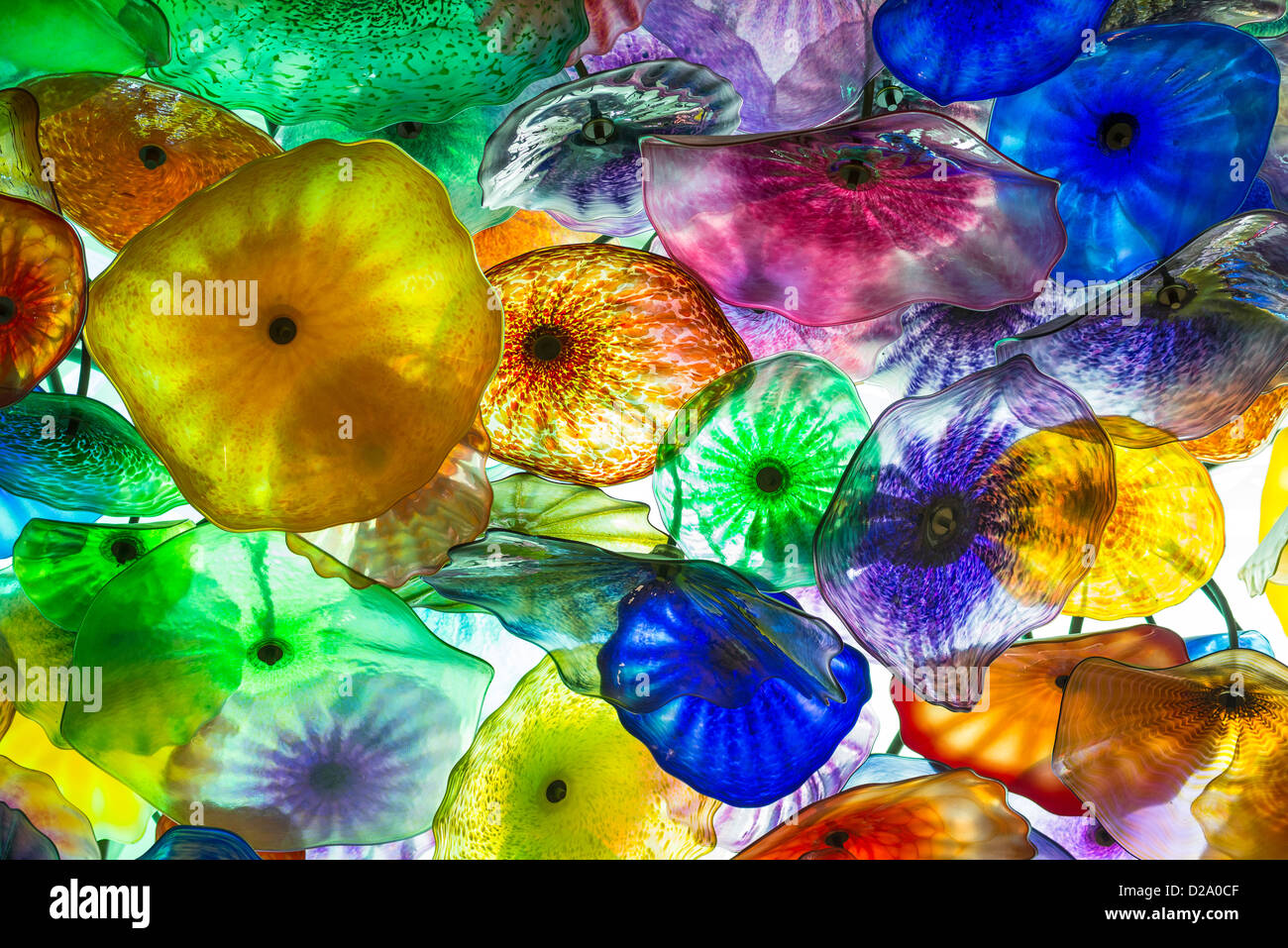 Die fantastischen Decke Glasskulptur des Bellagio von weltweit namhaften Künstler Dale Chihuly. Stockfoto