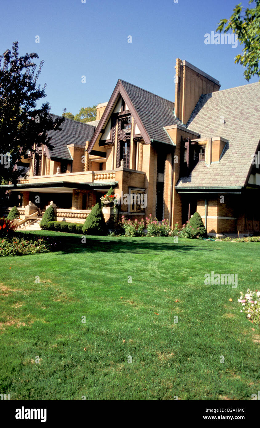Illinois, Oak Park. Moore-Dugal Haus von Frank Lloyd Wright entworfen. Stockfoto