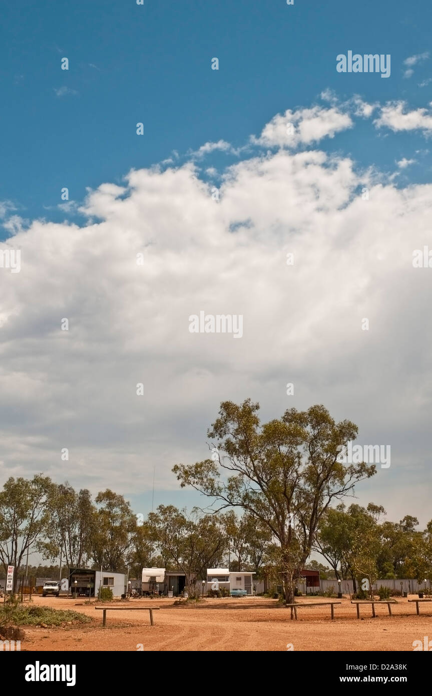 Wohnwagenpark in Lightning Ridge, New South Wales, Australien Stockfoto