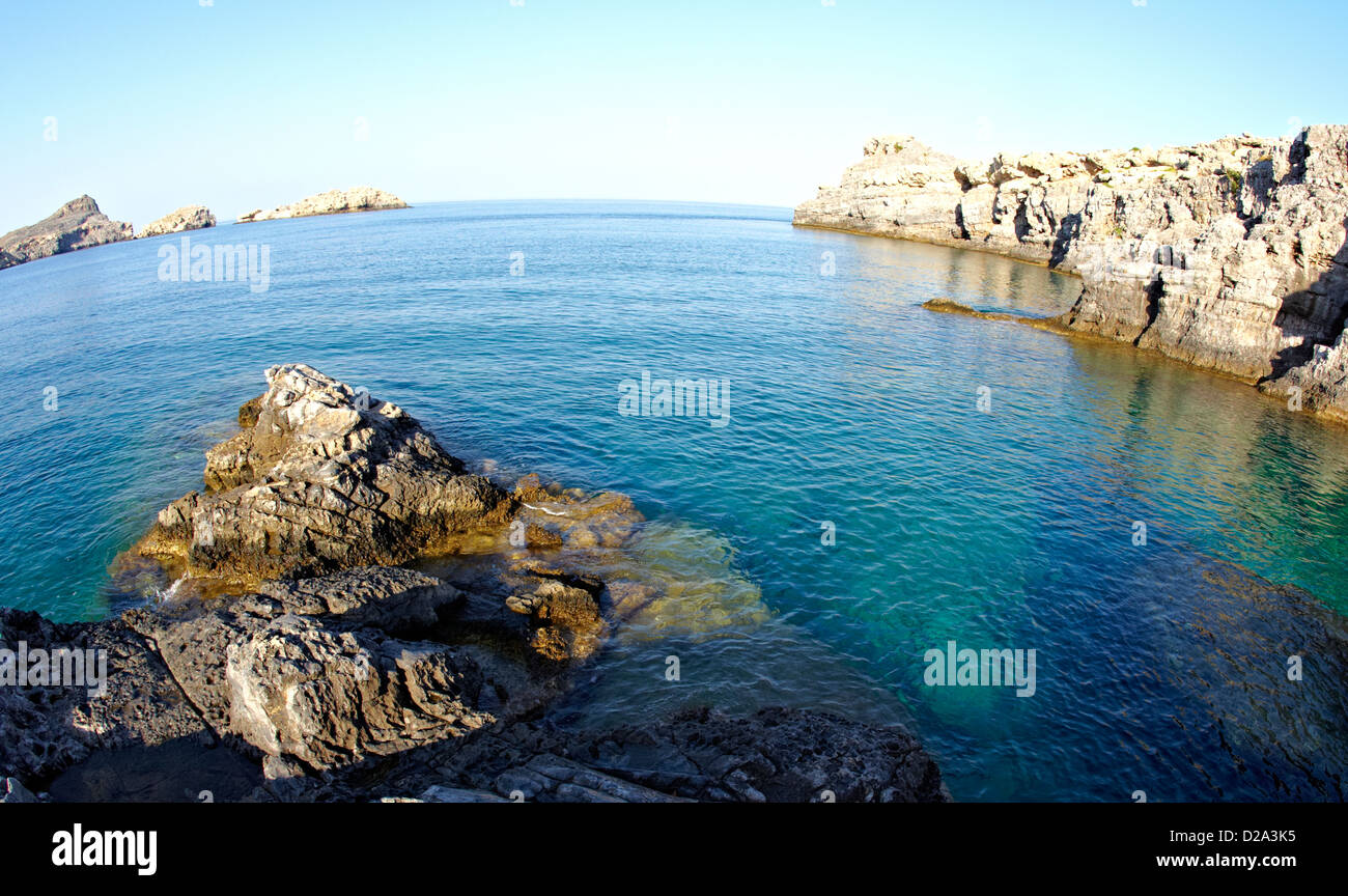 Ägäische Meer Lindos Rhodos griechische Inseln Griechenland Stockfoto