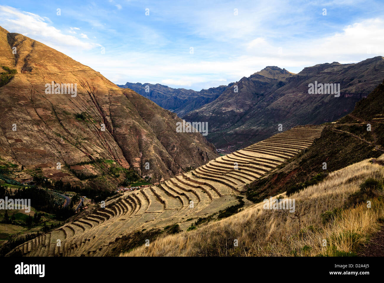 Ruinen von Pisac in Perus Heiliges Tal Stockfoto