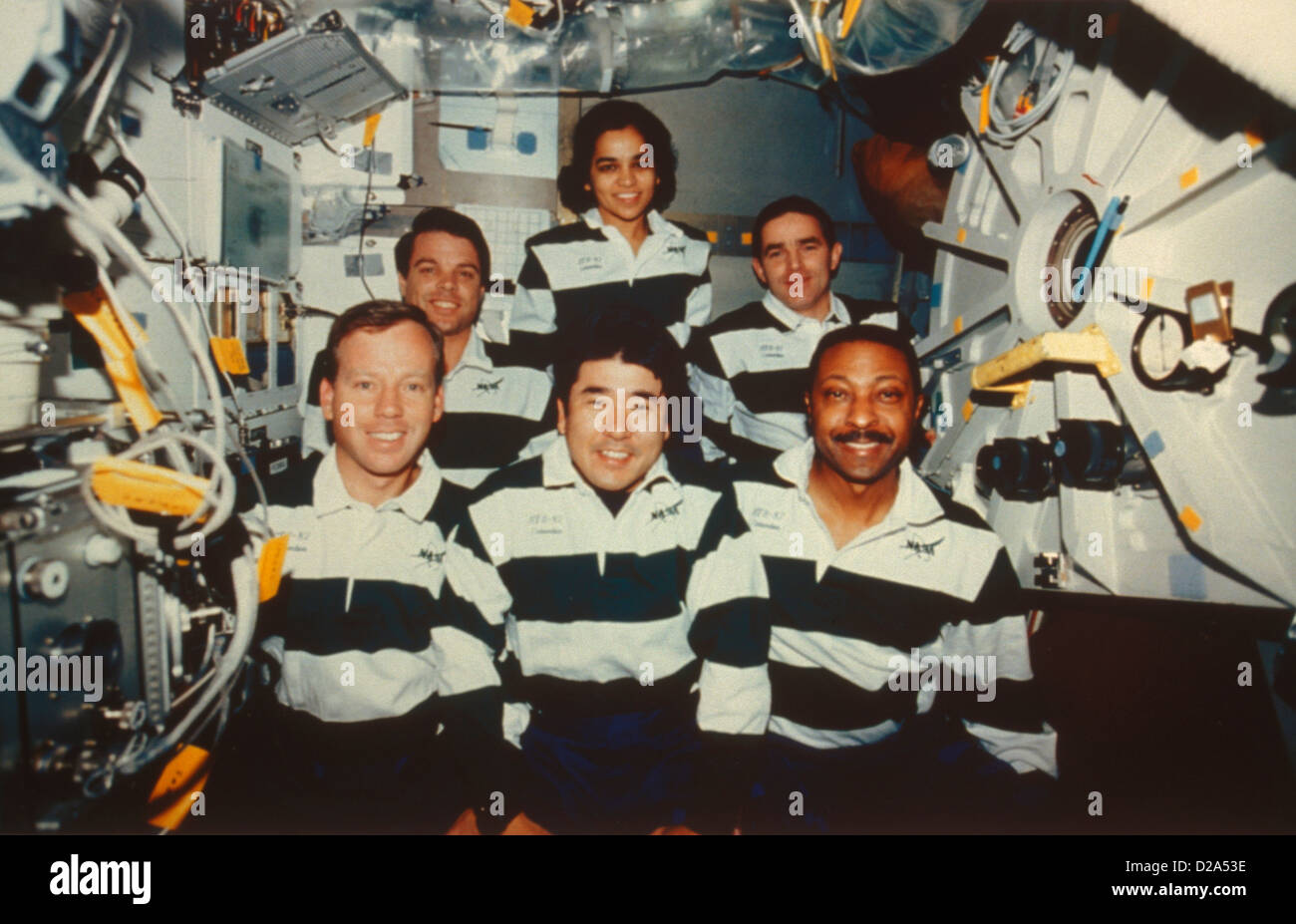Im Porträt Flug der Raumfähre Columbia-Crew. Stockfoto