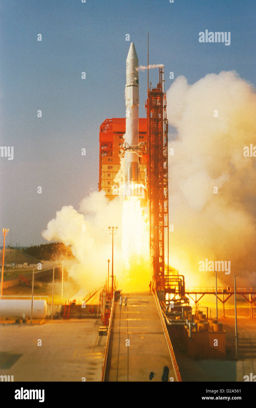 Raketenstart: Atlas-Centaur 41, tragen Comstar D3 (Kommunikationssatellit), 6/78 Stockfoto