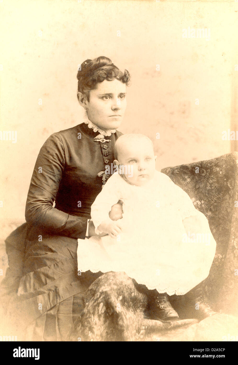 Wende des Jahrhunderts Porträts von Mutter und Kind Stockfoto