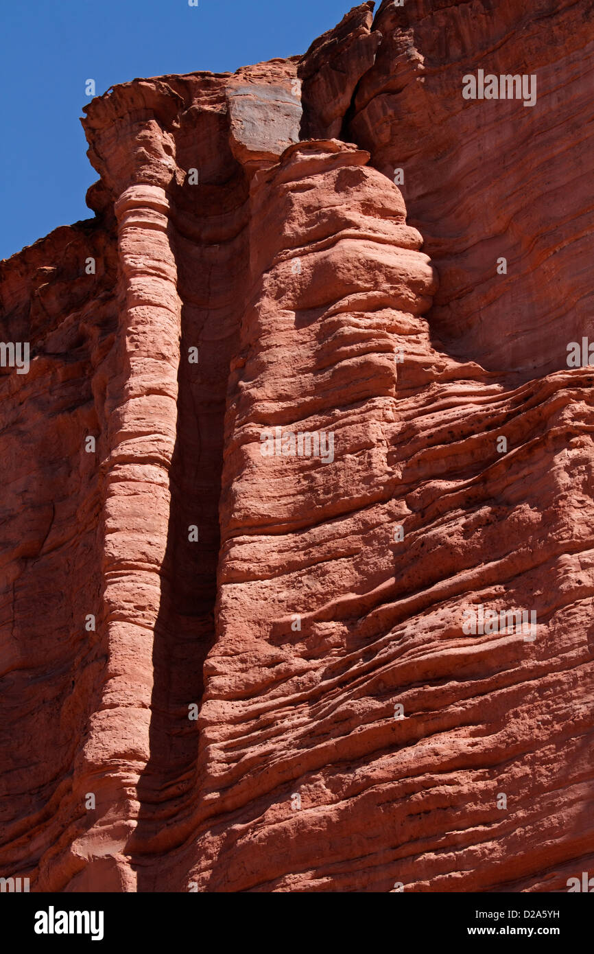 Steilen Sandstein im Talampaya National Park, La Rioja, Argentinien Stockfoto