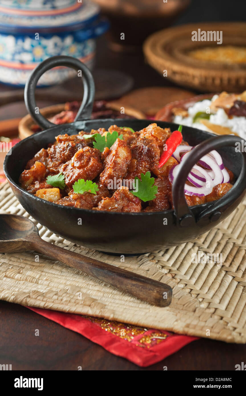 Goan Schweinefleisch Vindaloo traditionelles Essen Indien Stockfoto