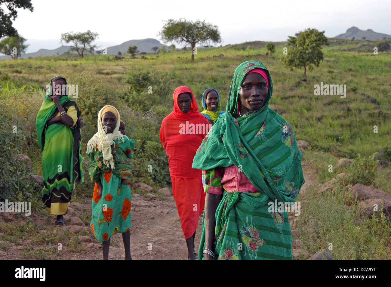Sudan, Süd-Darfur. Flüchtlingslager. Stockfoto