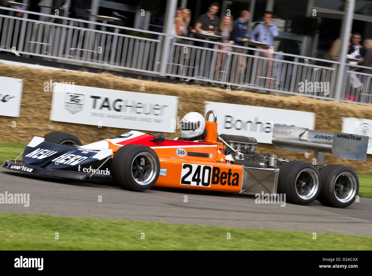 1976 März-Cosworth 761 2-4-0' mit Fahrer Jeremy Smith auf dem 2012 Goodwood Festival of Speed, Sussex, UK. Stockfoto