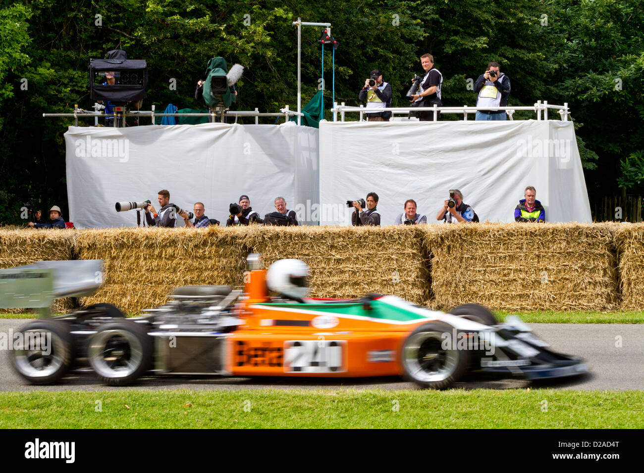 1976 März-Cosworth 761 2-4-0' mit Fahrer Jeremy Smith auf dem 2012 Goodwood Festival of Speed, Sussex, UK. Stockfoto