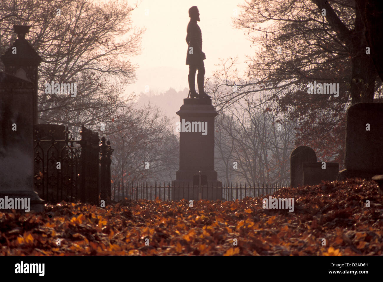 Virginia, Lexington. Stonewall JacksonStatue In Memorial Cemetery