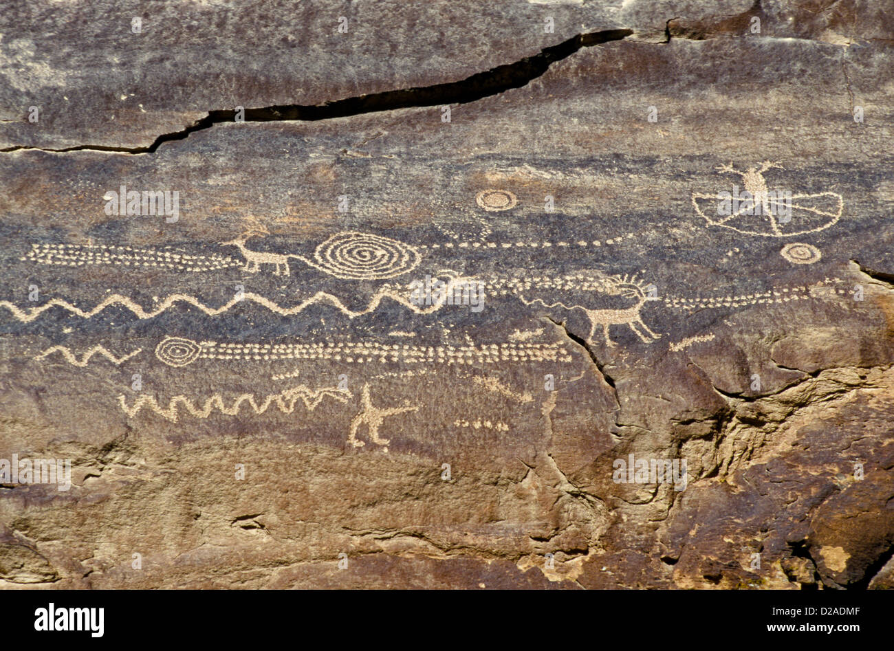 Utah. Neun Meile Canyon. Petroglyphen. Fremont-Indianer Stockfoto