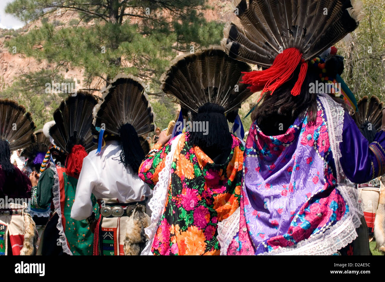 Bandelier National Monument, New Mexico. Zuni Pueblo Tänzer Stockfoto