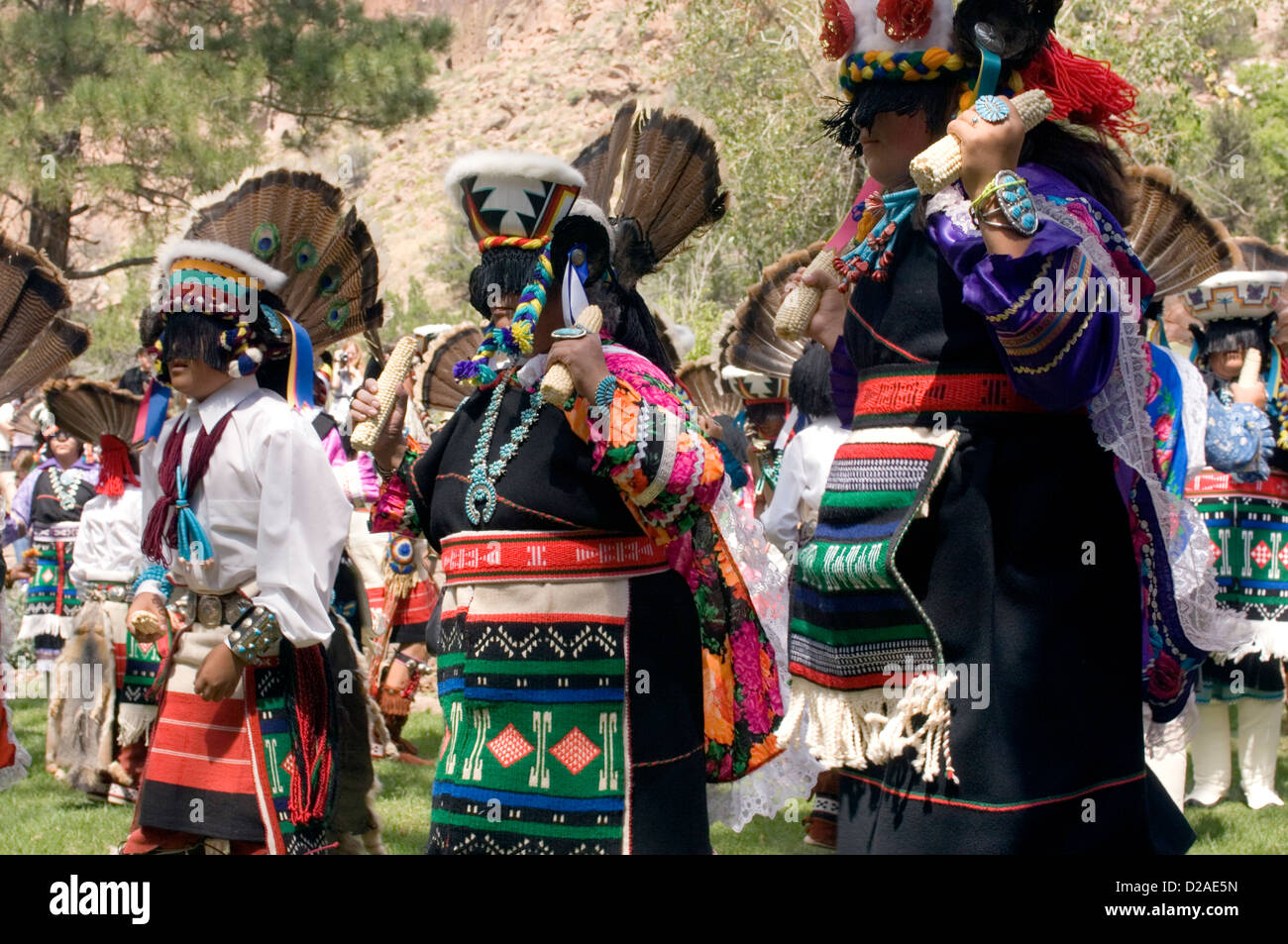 Bandelier National Monument, New Mexico. Zuni Pueblo Tänzer Stockfoto