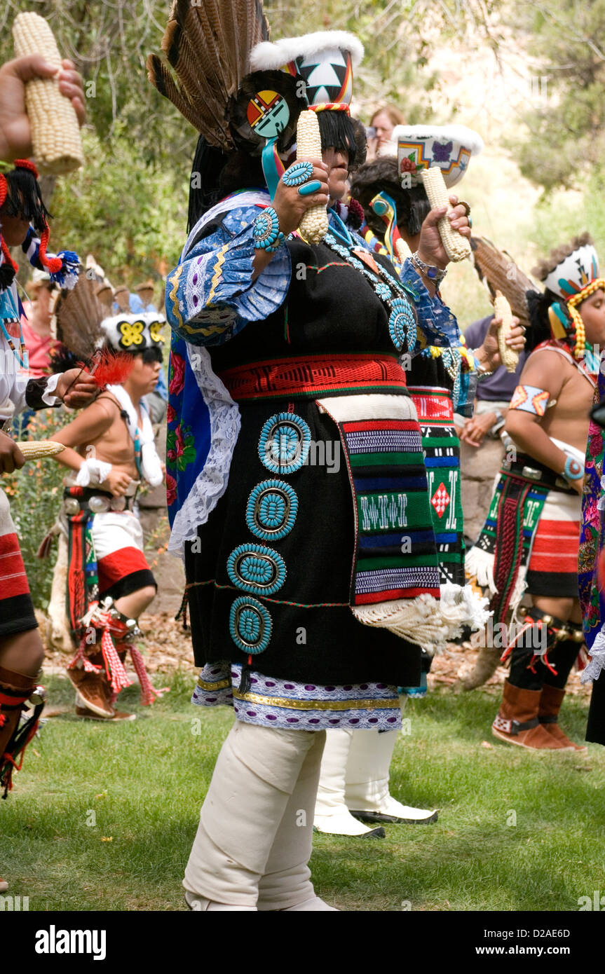 Bandelier National Monument, New Mexico. Zuni Pueblo Tänzer Stockfoto